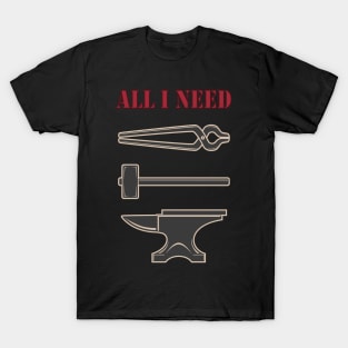 Retro Blacksmithing Metalworks Tools Gift Shirt T-Shirt